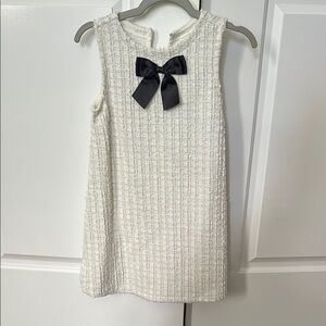 H&M White Sleeveless Dress with Black Bow
